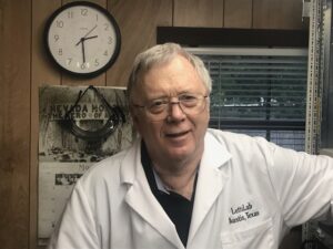 Figure 1-1.  Dennis Letts in his LENR Research Lab (LettsLab), Austin, Texas Photo Taken July 2019